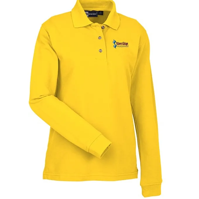 Superblend Long Sleeve Pique Polo - Ladies'