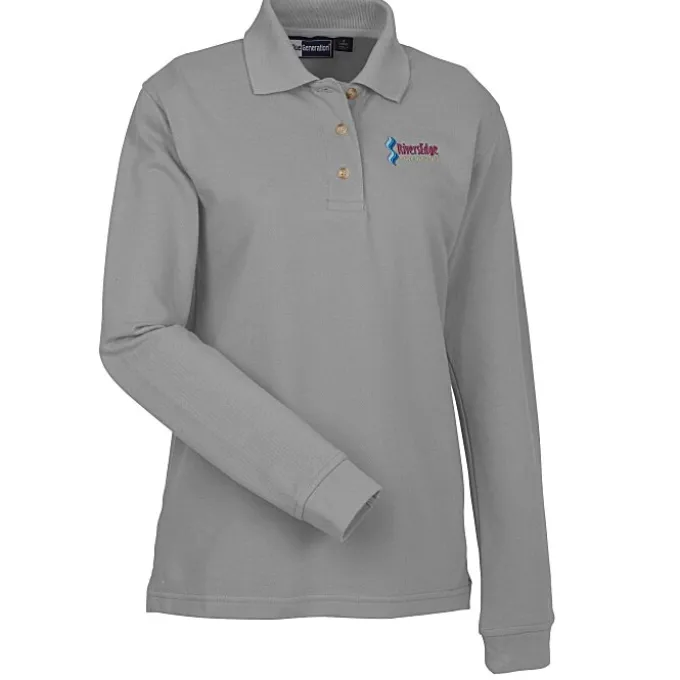 Superblend Long Sleeve Pique Polo - Ladies'