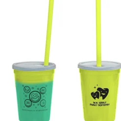 Super Kid Mood Stadium Cup with Straw - 12 oz - Smiley Faces
