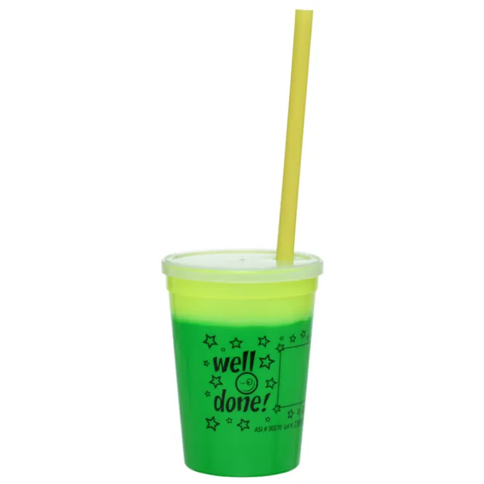 Super Kid Mood Stadium Cup with Straw - 12 oz - Wow Words
