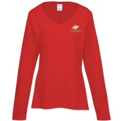 Team Favorite 4.5-oz V-Neck Long Sleeve T-Shirt - Ladies' - Embroidered