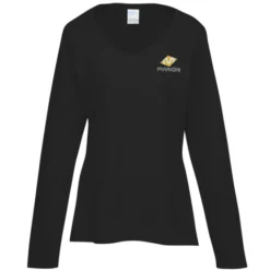 Team Favorite 4.5-oz V-Neck Long Sleeve T-Shirt - Ladies' - Embroidered