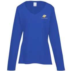 Team Favorite 4.5-oz V-Neck Long Sleeve T-Shirt - Ladies' - Embroidered