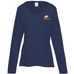 Team Favorite 4.5-oz V-Neck Long Sleeve T-Shirt - Ladies' - Embroidered