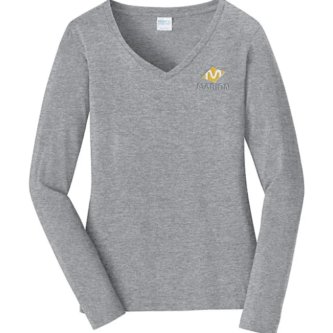 Team Favorite 4.5-oz V-Neck Long Sleeve T-Shirt - Ladies' - Embroidered
