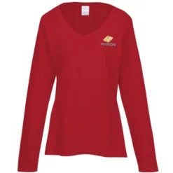 Team Favorite 4.5-oz V-Neck Long Sleeve T-Shirt - Ladies' - Embroidered