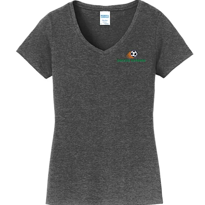 Team Favorite 4.5-oz V-Neck T-Shirt - Ladies' - Embroidered