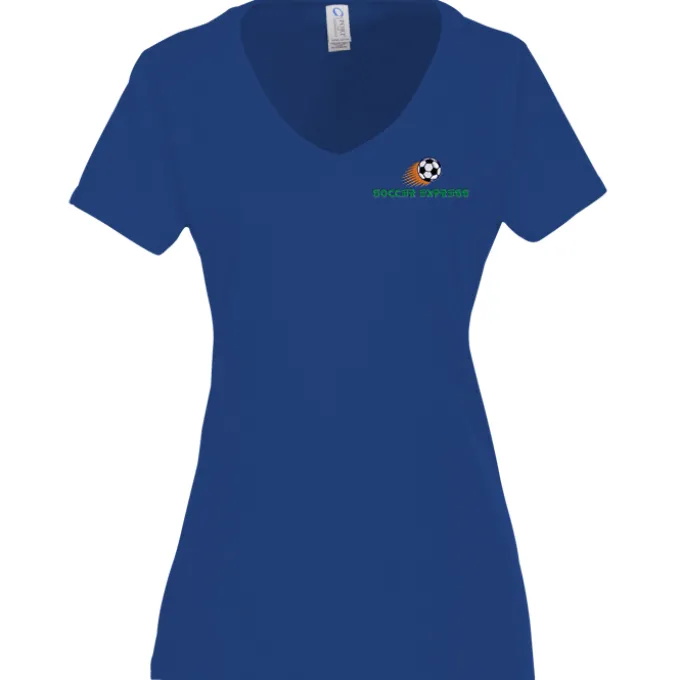 Team Favorite 4.5-oz V-Neck T-Shirt - Ladies' - Embroidered