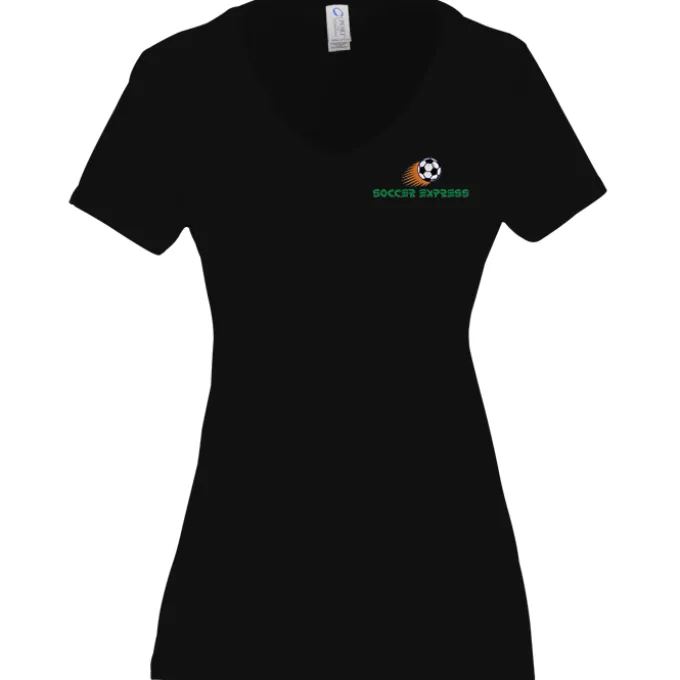 Team Favorite 4.5-oz V-Neck T-Shirt - Ladies' - Embroidered