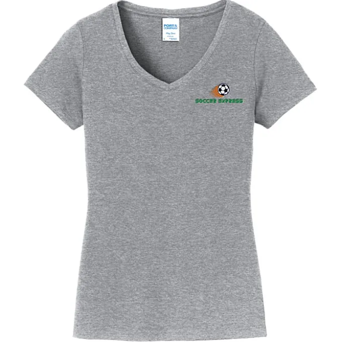 Team Favorite 4.5-oz V-Neck T-Shirt - Ladies' - Embroidered