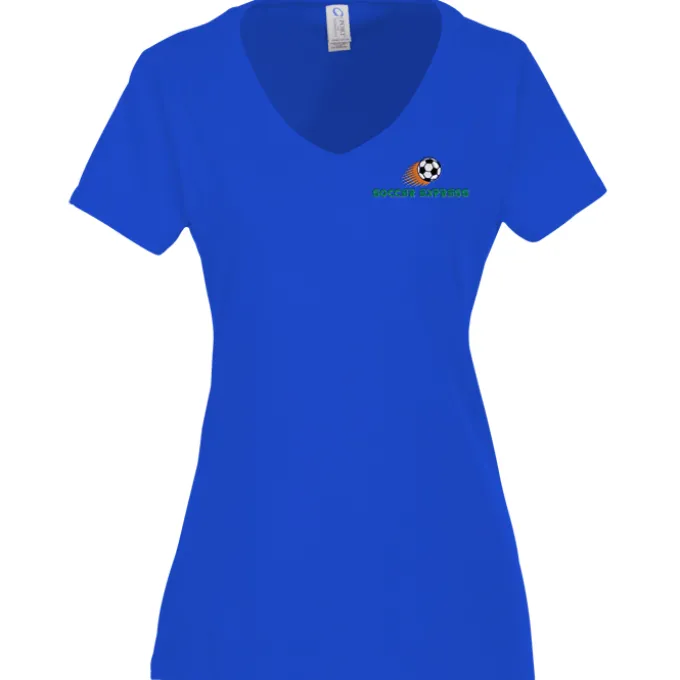 Team Favorite 4.5-oz V-Neck T-Shirt - Ladies' - Embroidered
