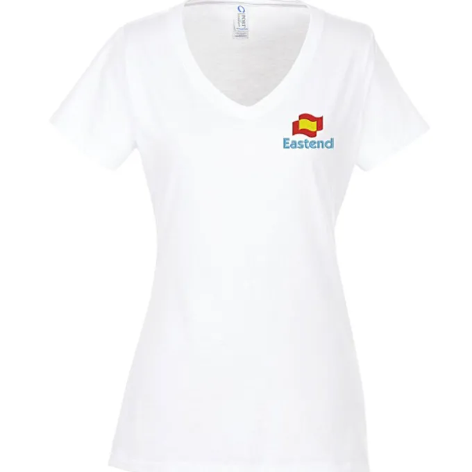 Team Favorite 4.5-oz V-Neck T-Shirt - Ladies' - Embroidered