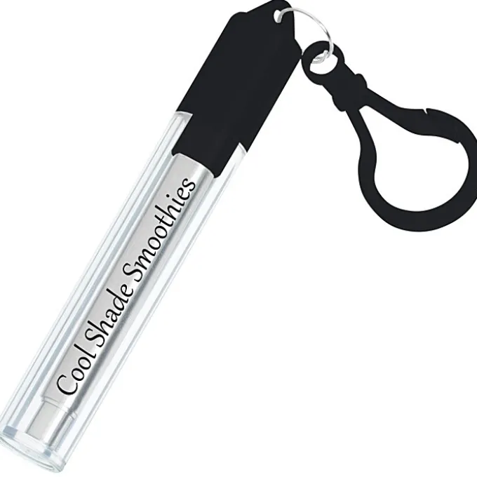 Telescopic Stainless Straw in Carabiner Case