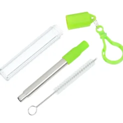 Telescopic Stainless Straw in Carabiner Case - Laser Engraved