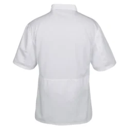 Ten Button Short Sleeve Chef Coat with Mesh Back - 24 hr