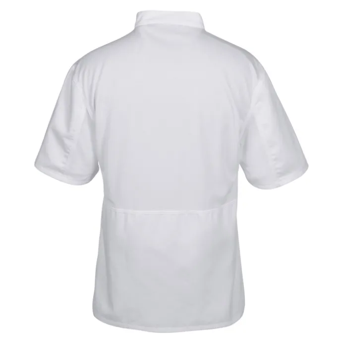 Ten Button Short Sleeve Chef Coat with Mesh Back - 24 hr