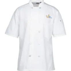 Ten Button Short Sleeve Chef Coat with Mesh Back