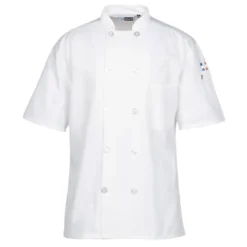 Ten Button Short Sleeve Chef Coat with Mesh Back