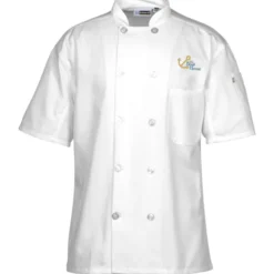 Ten Button Short Sleeve Chef Coat with Mesh Back