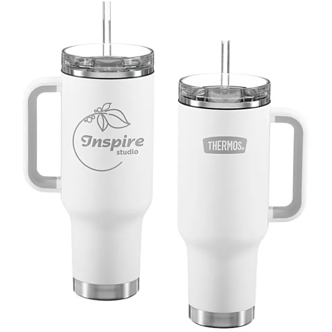 Thermos Vacuum Mug with Straw - 40 oz. - Laser Engraved