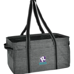 Three Pocket Heathered Utility Tote - Embroidered
