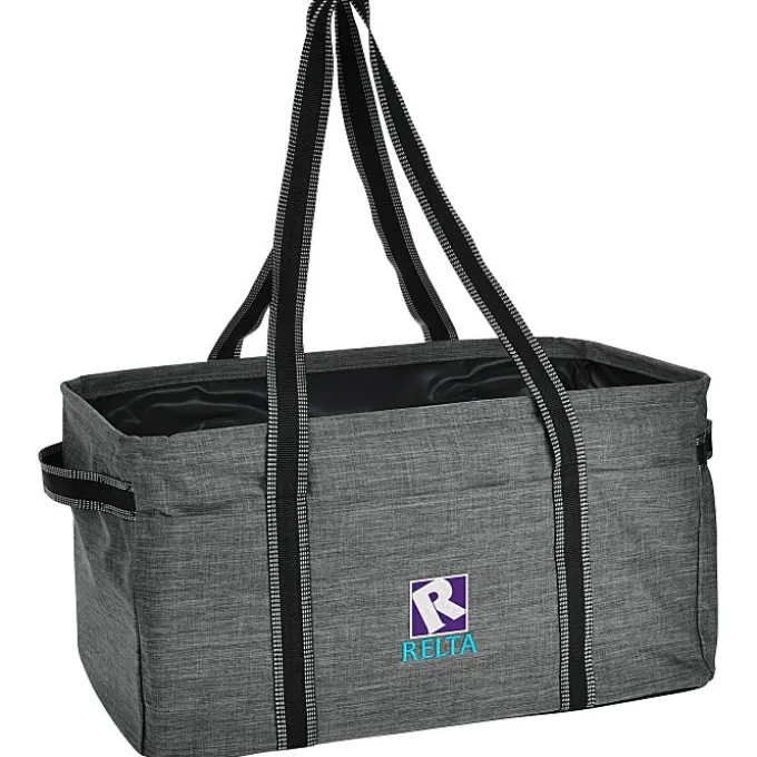 Three Pocket Heathered Utility Tote - Embroidered
