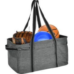 Three Pocket Heathered Utility Tote - Embroidered