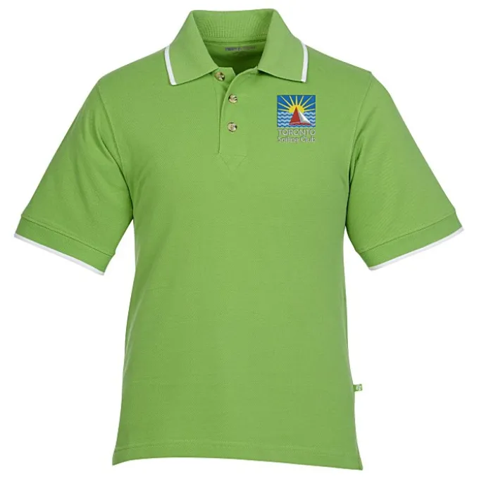 Tipped Combed Cotton Pique Polo - Men's