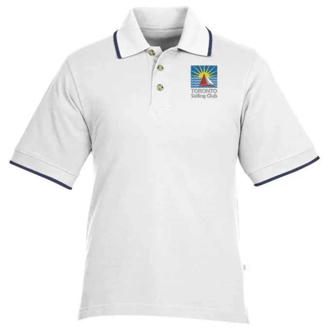 Tipped Combed Cotton Pique Polo - Men's