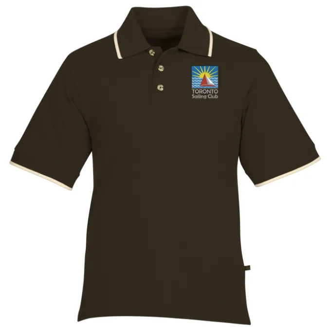 Tipped Combed Cotton Pique Polo - Men's