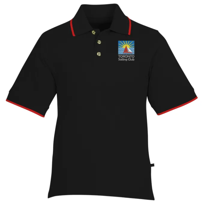 Tipped Combed Cotton Pique Polo - Men's