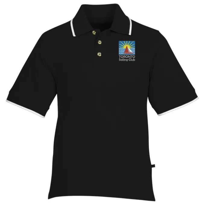 Tipped Combed Cotton Pique Polo - Men's
