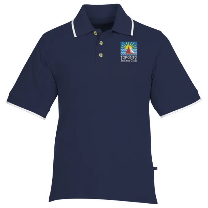 Tipped Combed Cotton Pique Polo - Men's