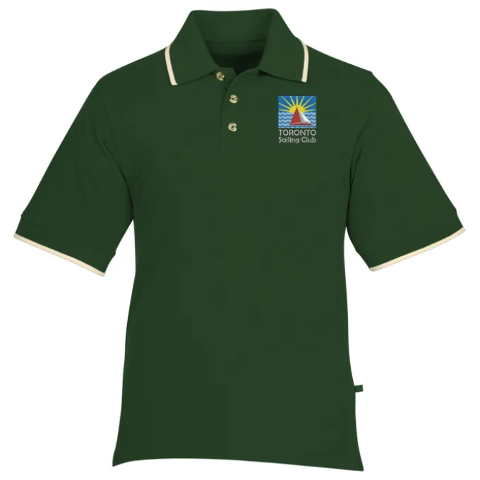 Tipped Combed Cotton Pique Polo - Men's