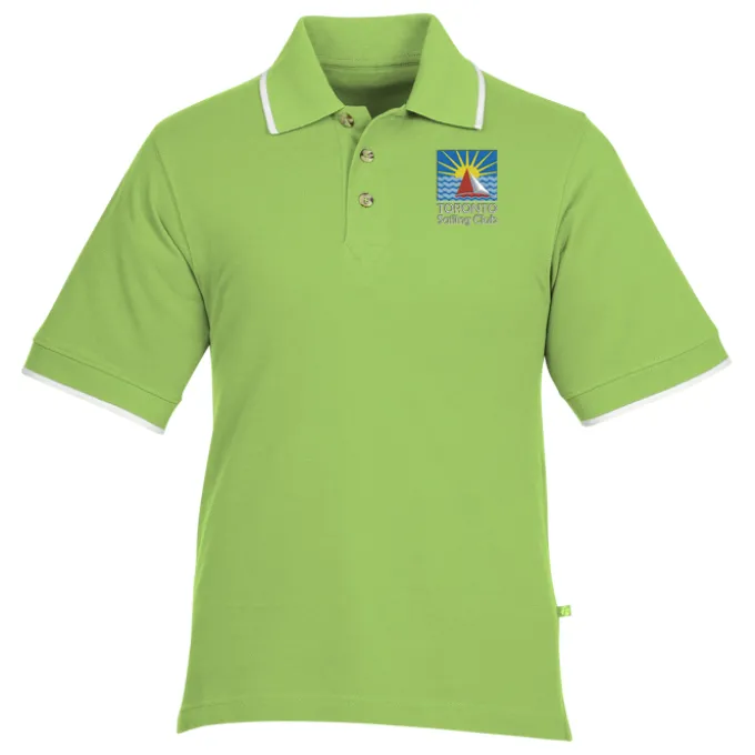 Tipped Combed Cotton Pique Polo - Men's