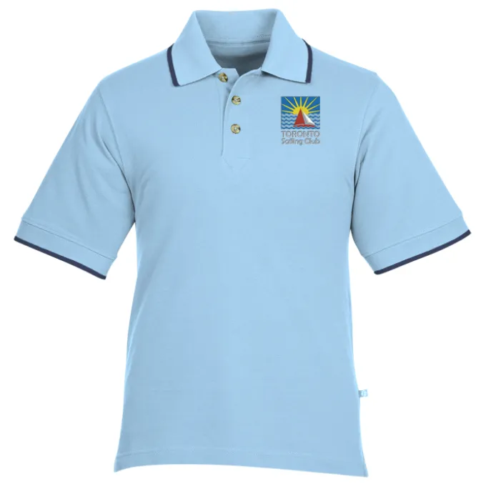 Tipped Combed Cotton Pique Polo - Men's