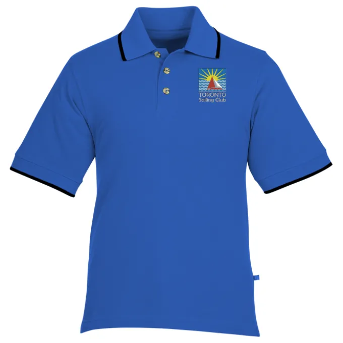 Tipped Combed Cotton Pique Polo - Men's