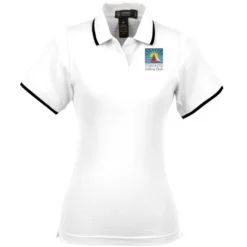 Tipped Combed Cotton Pique Polo - Ladies'