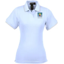 Tipped Combed Cotton Pique Polo - Ladies'