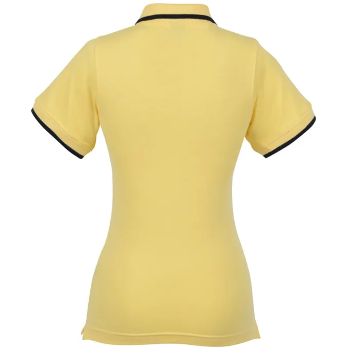 Tipped Combed Cotton Pique Polo - Ladies' - 24 hr