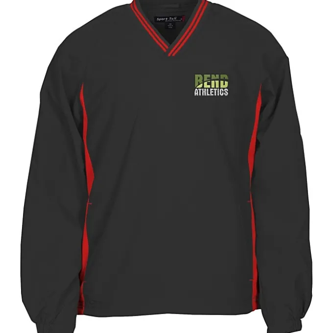 Tipped V-Neck Raglan Sport Windshirt