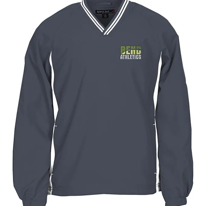 Tipped V-Neck Raglan Sport Windshirt