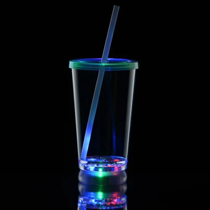 To-Go Light-Up Tumbler with Straw - 16 oz. - Multicolor - 24 hr