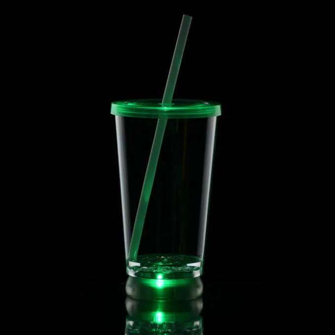 To-Go Light-Up Tumbler with Straw - 16 oz. - Multicolor