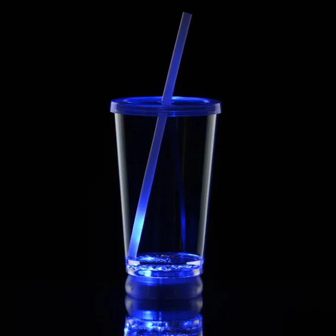 To-Go Light-Up Tumbler with Straw - 16 oz. - Multicolor
