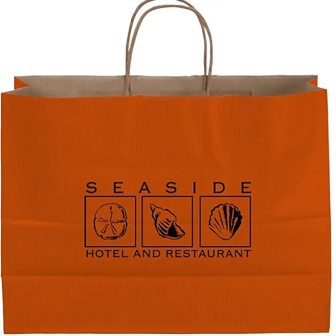 Tonal Striped Matte Paper Bag - 13 inches x 16 inches