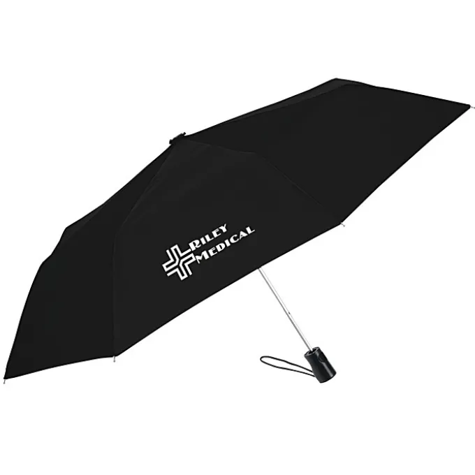 totes Three Section Auto Open Umbrella - 42-inch Arc - 24 hr