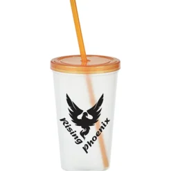 Translucent Stadium Cup with Lid & Straw - 20 oz