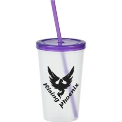 Translucent Stadium Cup with Lid & Straw - 20 oz