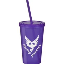 Translucent Stadium Cup with Lid & Straw - 20 oz